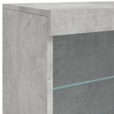 Senkki LED-valoilla betoninharmaa 60,5x37x67 cm