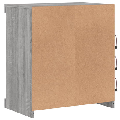 Senkki LED-valoilla harmaa Sonoma 60,5x37x67 cm