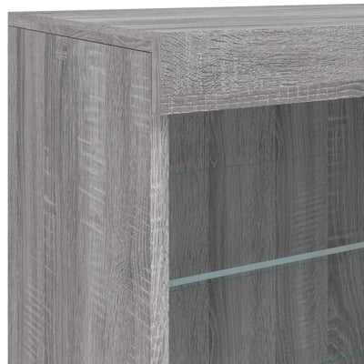 Senkki LED-valoilla harmaa Sonoma 60,5x37x67 cm