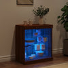 Senkki LED-valoilla ruskea tammi 60,5x37x67 cm
