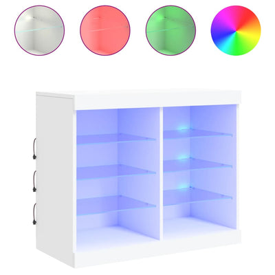Senkki LED-valoilla valkoinen 81x37x67 cm