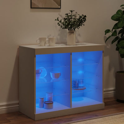 Senkki LED-valoilla valkoinen 81x37x67 cm