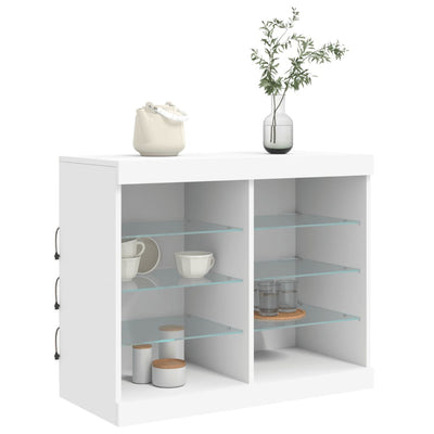 Senkki LED-valoilla valkoinen 81x37x67 cm