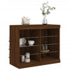 Senkki LED-valoilla ruskea tammi 81x37x67 cm