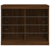 Senkki LED-valoilla ruskea tammi 81x37x67 cm