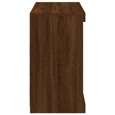 Senkki LED-valoilla ruskea tammi 81x37x67 cm