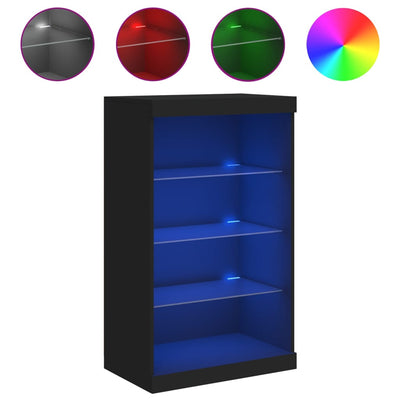 Senkki LED-valoilla musta 60,5x37x100 cm