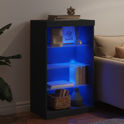 Senkki LED-valoilla musta 60,5x37x100 cm