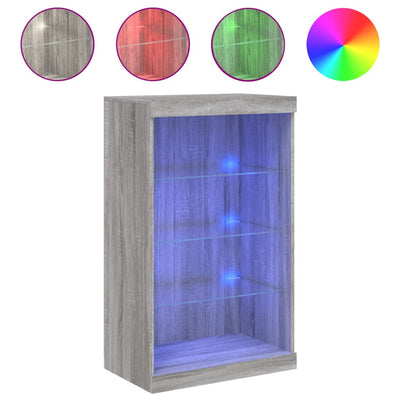 Senkki LED-valoilla harmaa Sonoma 60,5x37x100 cm