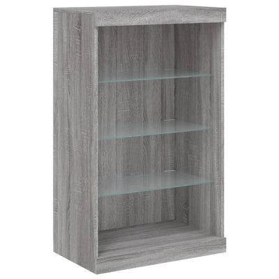 Senkki LED-valoilla harmaa Sonoma 60,5x37x100 cm