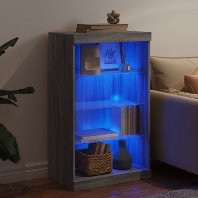 Senkki LED-valoilla harmaa Sonoma 60,5x37x100 cm