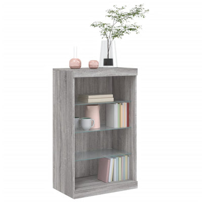 Senkki LED-valoilla harmaa Sonoma 60,5x37x100 cm