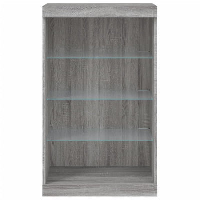 Senkki LED-valoilla harmaa Sonoma 60,5x37x100 cm