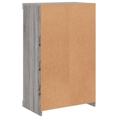 Senkki LED-valoilla harmaa Sonoma 60,5x37x100 cm