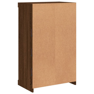 Senkki LED-valoilla ruskea tammi 60,5x37x100 cm