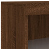 Senkki LED-valoilla ruskea tammi 60,5x37x100 cm