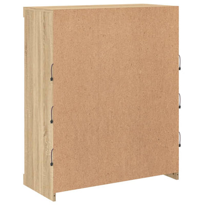 Senkki LED-valoilla Sonoma-tammi 81x37x100 cm