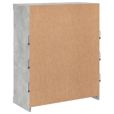 Senkki LED-valoilla betoninharmaa 81x37x100 cm