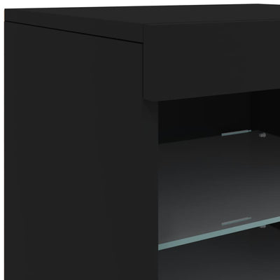 Senkki LED-valoilla musta 41x37x67 cm
