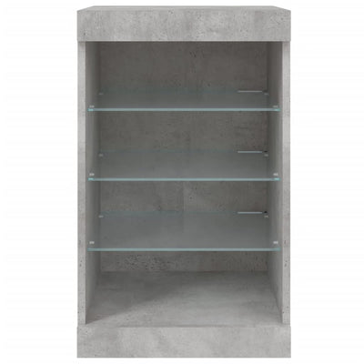 Senkki LED-valoilla betoninharmaa 41x37x67 cm