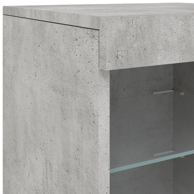 Senkki LED-valoilla betoninharmaa 41x37x67 cm