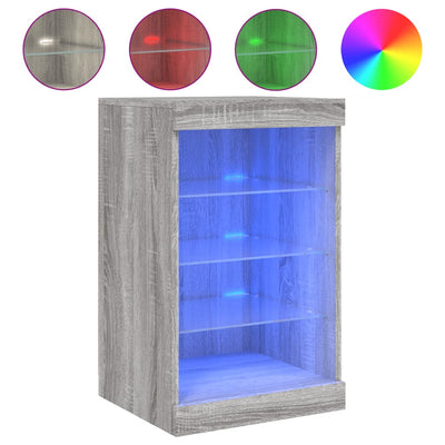 Senkki LED-valoilla harmaa Sonoma 41x37x67 cm