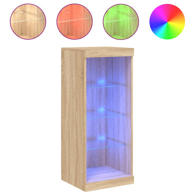 Sonoma-tammi senkki led-valoilla Limbiada 41x37x100cm