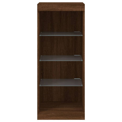 Senkki LED-valoilla ruskea tammi 41x37x100 cm