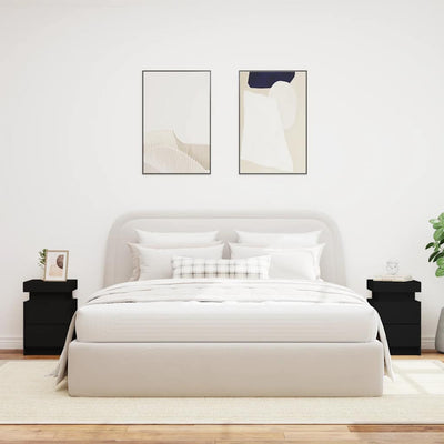 Musta yöpöydät led-valoilla Leucia 35x39x55cm (2 kpl)