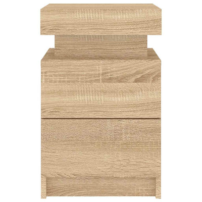 Sonoma tammi yöpöytä led-valoilla Leucia 35x39x55cm