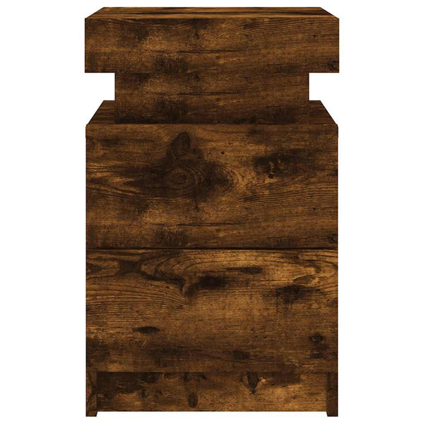 Yöpöytä LED-valoilla savutammi 35x39x55 cm