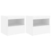 Yöpöytä LED-valoilla 2 kpl valkoinen 50x40x45 cm