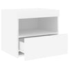 Yöpöytä LED-valoilla 2 kpl valkoinen 50x40x45 cm