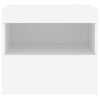Yöpöytä LED-valoilla 2 kpl valkoinen 50x40x45 cm