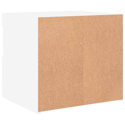 Yöpöytä LED-valoilla 2 kpl valkoinen 50x40x45 cm