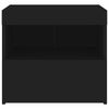 Musta yöpöytä led-valoilla Latoria 50x40x45cm