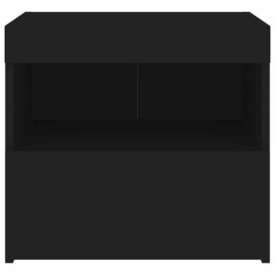 Musta yöpöytä led-valoilla Latoria 50x40x45cm