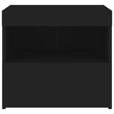 Yöpöytä LED-valoilla musta 50x40x45 cm