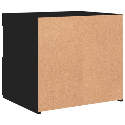 Yöpöytä LED-valoilla musta 50x40x45 cm