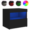 Yöpöydät LED-valoilla 2 kpl musta 50x40x45 cm