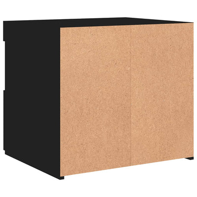 Yöpöydät LED-valoilla 2 kpl musta 50x40x45 cm