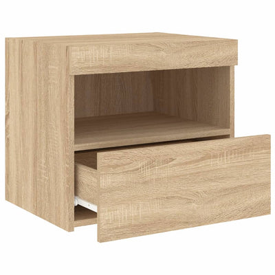 Yöpöytä LED-valoilla Sonoma-tammi 50x40x45 cm