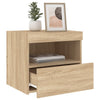 Yöpöydät LED-valoilla 2 kpl Sonoma-tammi 50x40x45 cm