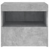 Yöpöytä LED-valoilla betoninharmaa 50x40x45 cm