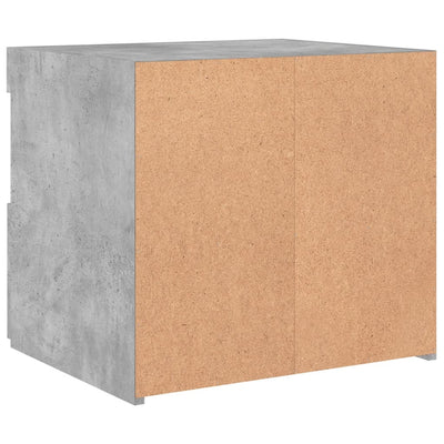Yöpöytä LED-valoilla betoninharmaa 50x40x45 cm