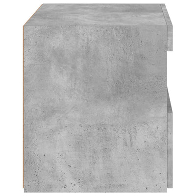 Yöpöydät LED-valoilla 2 kpl betoninharmaa 50x40x45 cm