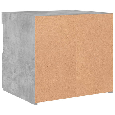 Yöpöydät LED-valoilla 2 kpl betoninharmaa 50x40x45 cm