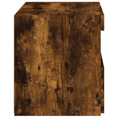 Yöpöytä LED-valoilla savutammi 50x40x45 cm