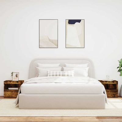 Savutammi yöpöydät led-valoilla Latoria 50x40x45cm (2 kpl)