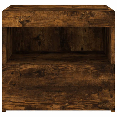 Yöpöydät LED-valoilla 2 kpl savutammi 50x40x45 cm